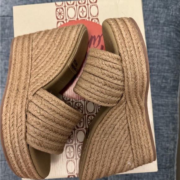 Jeffrey Campbell Sunlit Natural Raffia Wedge Platform Sandal, NWT Sz 37 - Picture 5 of 7